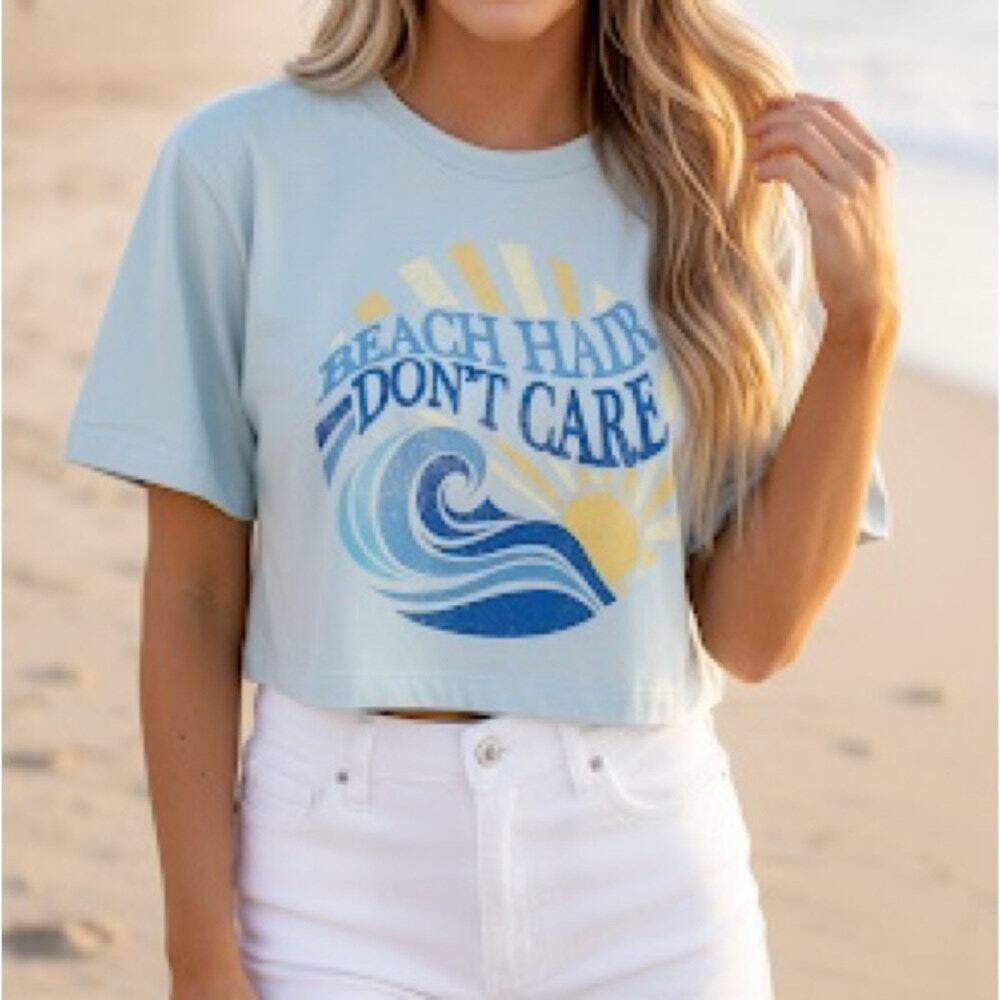 NWT Abound Beach Hair Don't Care Short Sleeve Crop T-Shirt Women's Size Small